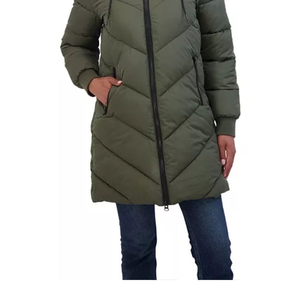Sebby Juniors' 3/4 Puffer Jacket with Hood, women’s jacket coat - Picture 9 of 14